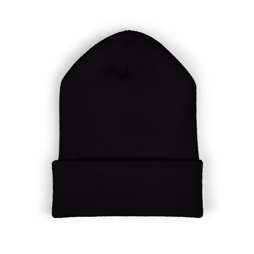 Black beanie on a white background