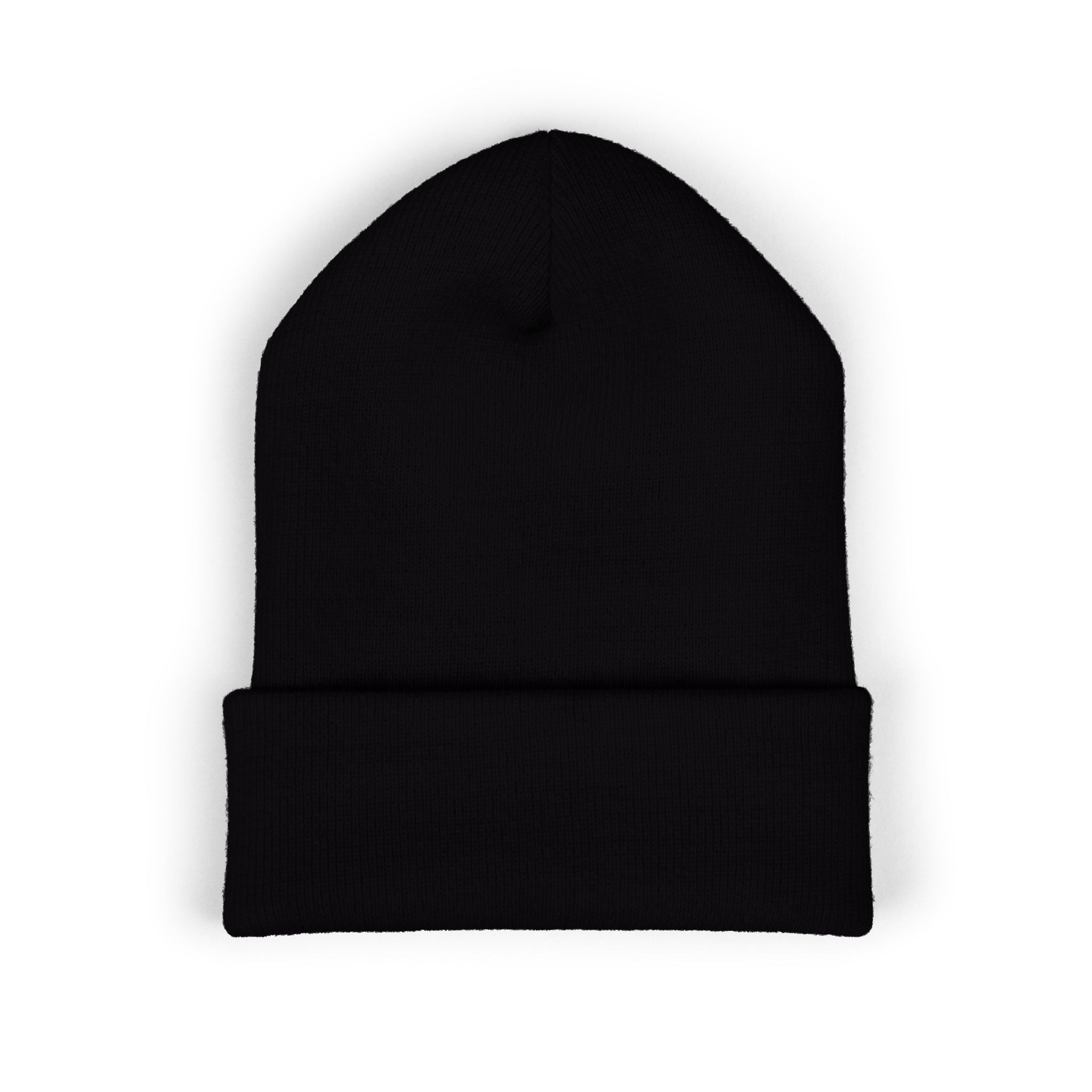 Black beanie on a white background