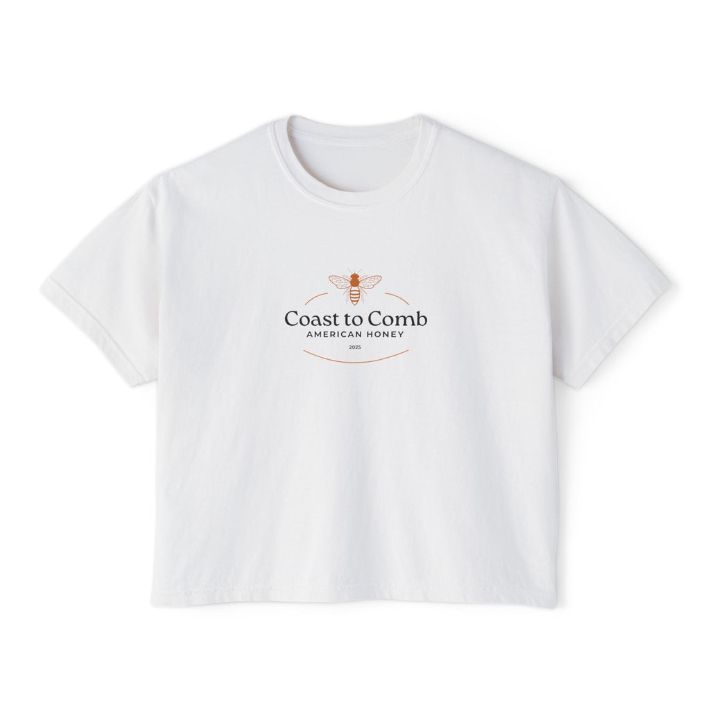 Coast to Comb Honey Logo Women's Boxy Tee - Vintage Beekeeper Aesthetic