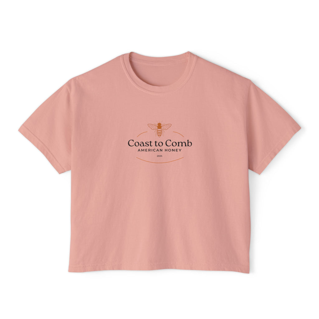 Coast to Comb Honey Logo Women's Boxy Tee - Vintage Beekeeper Aesthetic