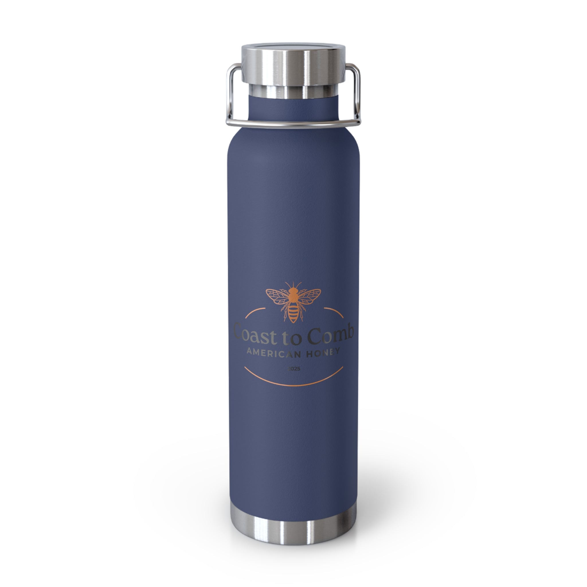 Navy Copper Vacuum Insulated Bottle — 22 oz