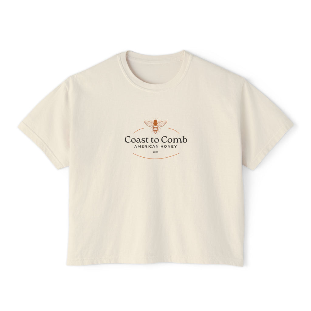 Coast to Comb Honey Logo Women's Boxy Tee - Vintage Beekeeper Aesthetic