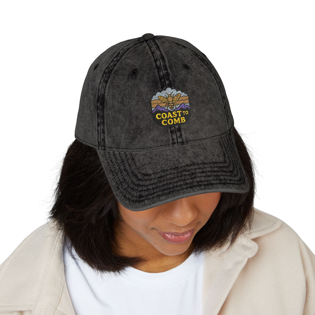 Heathered Embroidered Vintage Cap — Classic Ball Cap