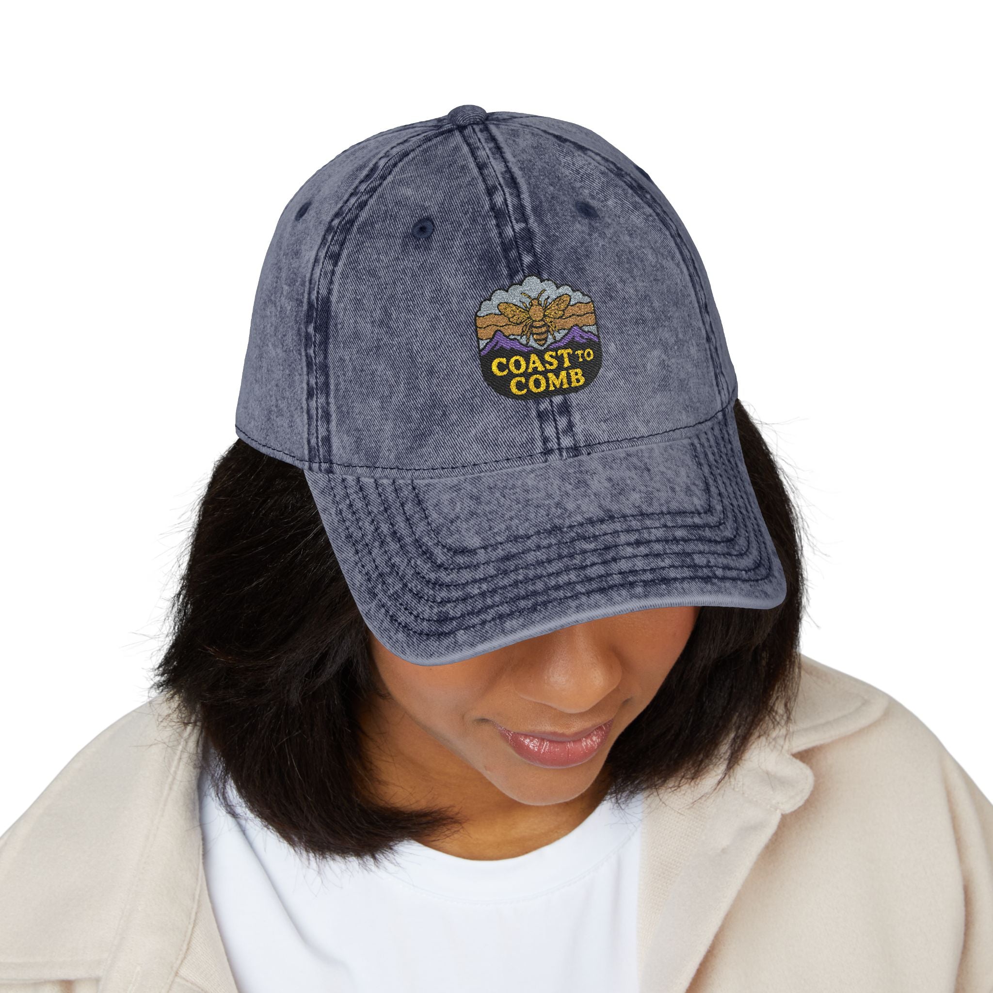 Heathered Embroidered Vintage Cap — Classic Ball Cap