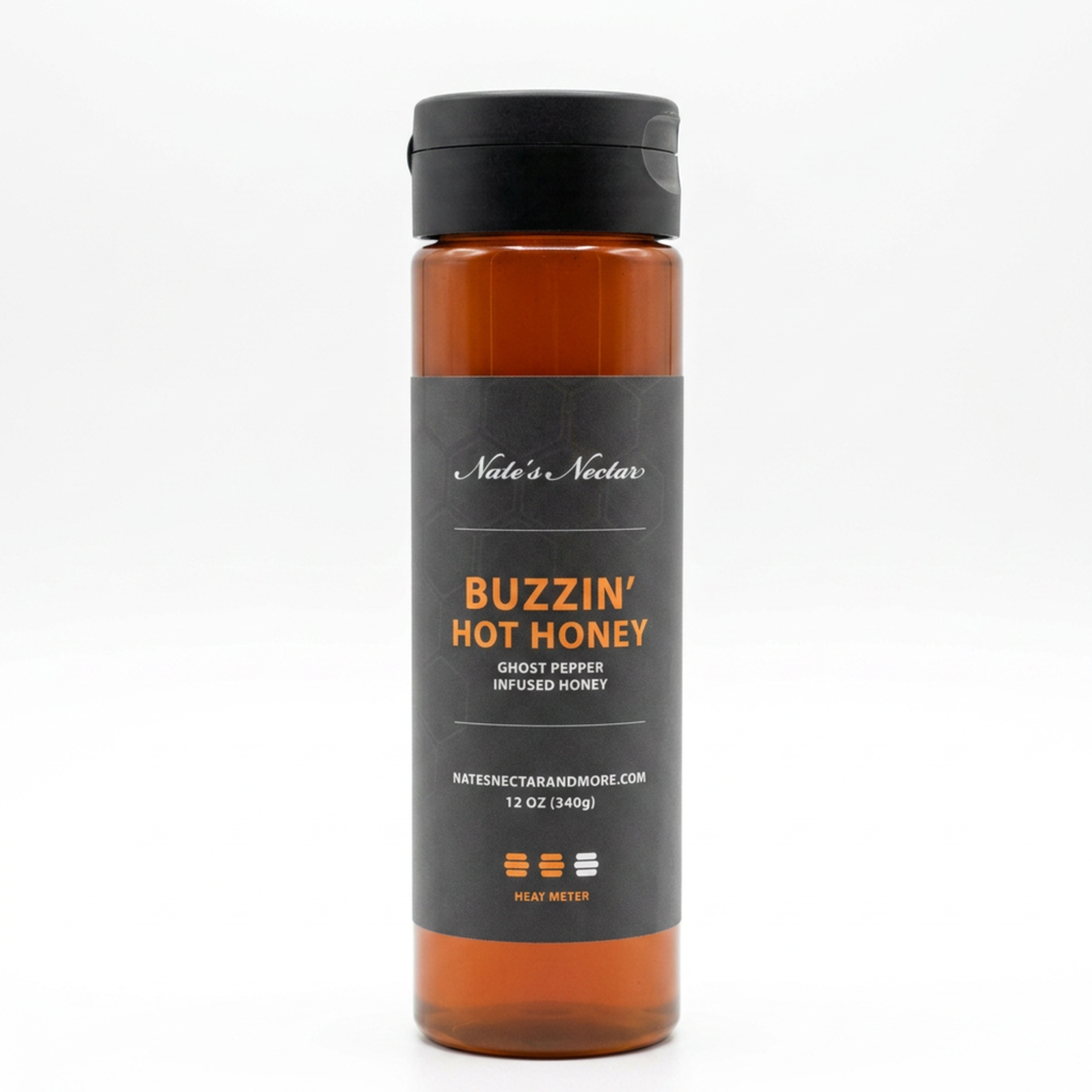 Dim Gray Nate's Nectar Hot Honey, 12oz