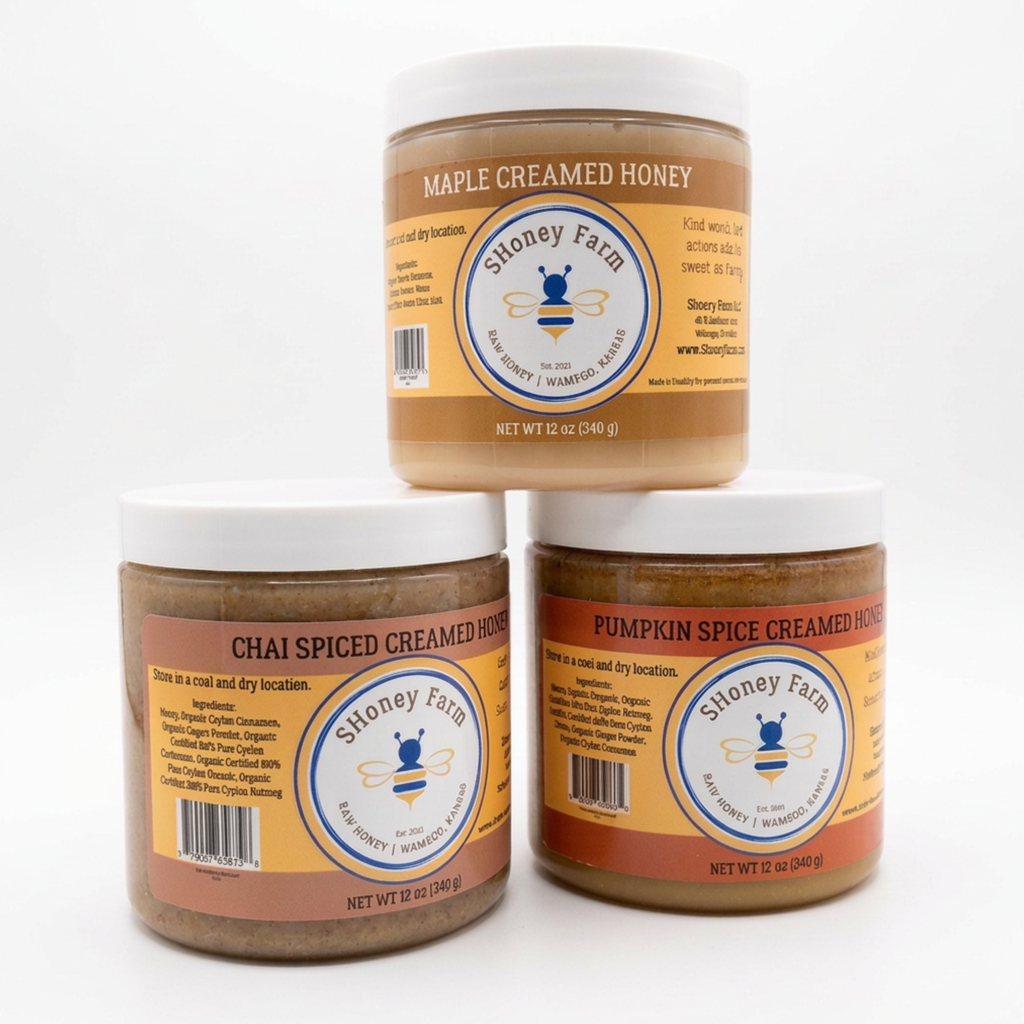 White Smoke SHoney Farms Creamed Honey