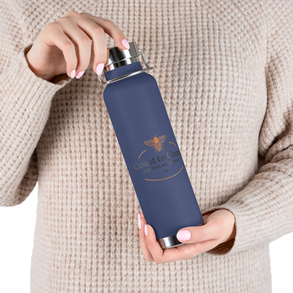Navy Copper Vacuum Insulated Bottle — 22 oz