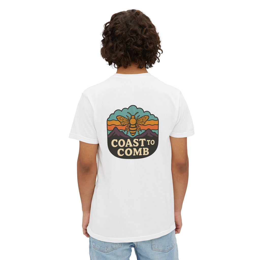 Coast to Comb Pocket T-Shirt — Bee Graphic Casual Tee (Unisex)