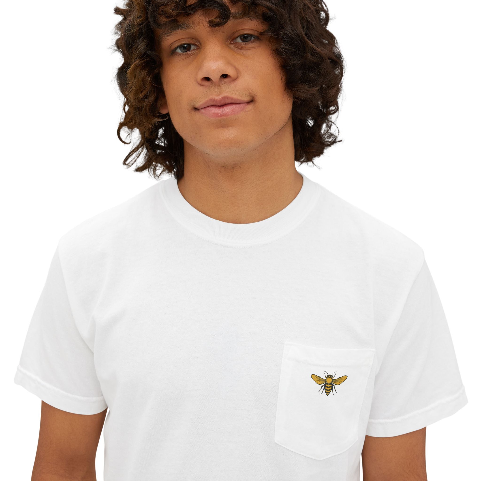 Coast to Comb Pocket T-Shirt — Bee Graphic Casual Tee (Unisex)